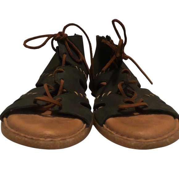 BORN - Women's Nea Navy Nubuck Leather Gladiator‎ Sandals - Size 8 - Picture 2 of 12